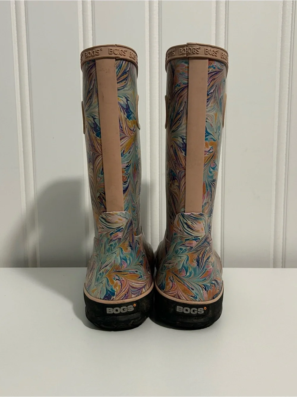 Bogs Marbled Multicolor Rain Boots pink purple
